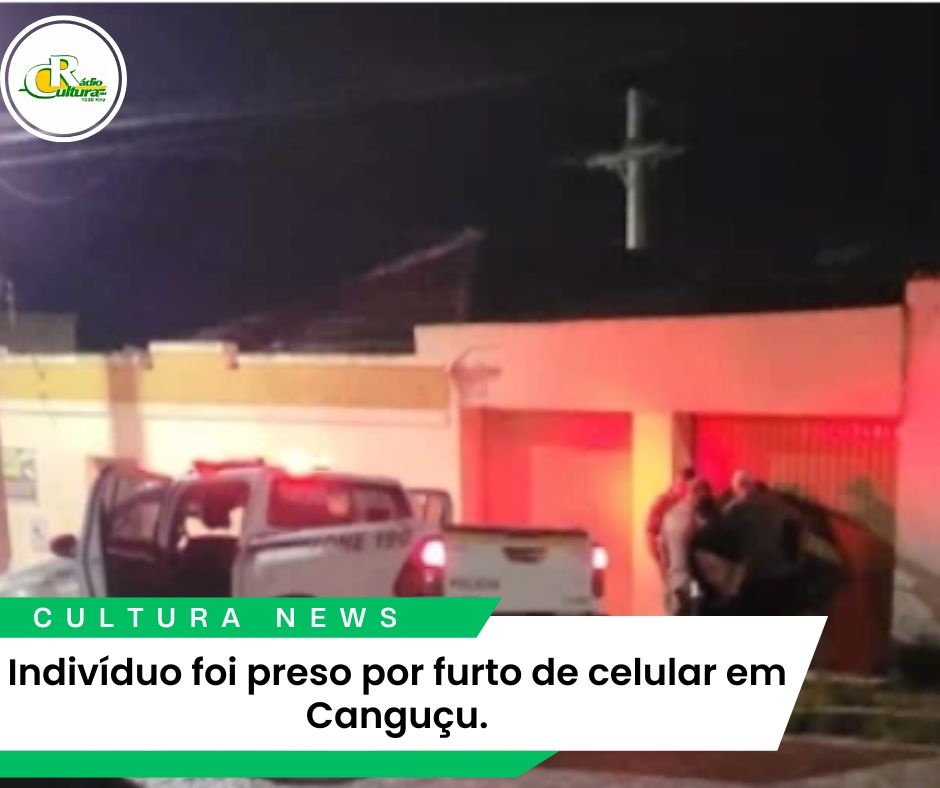 Indivíduo foi preso por furto de celular em Canguçu.